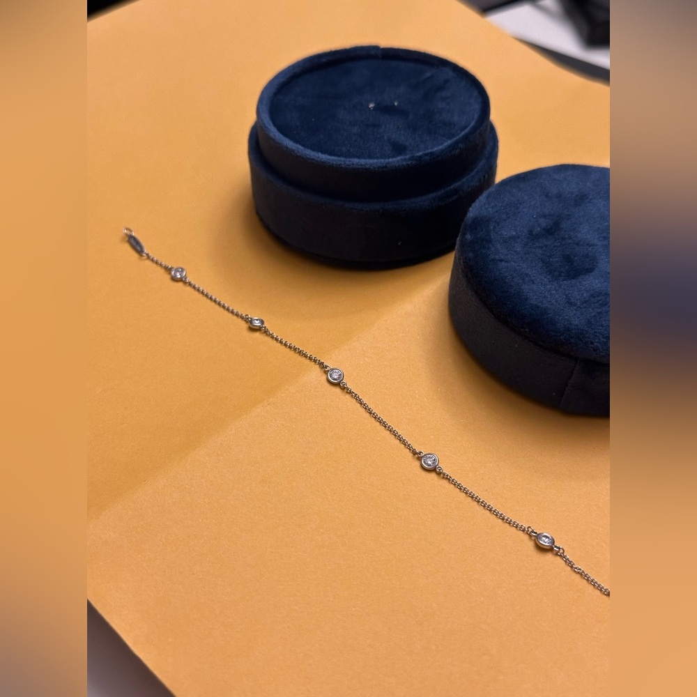 Tiffany & Co. Elsa Peretti 0.40ct Diamond Platinum By The Yard Bracelet $4300 NR